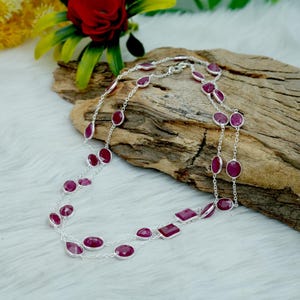 Handmade Ruby Necklace: 925 Sterling Silver, July Birthstone