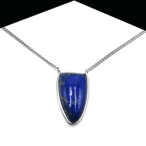 Natural Lapis Lazuli Bezel Necklace 925 Sterling Silver Jewelry With Gemstone  lapis necklace For Girls & Women Gift item