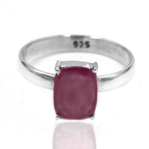 Natural Ruby Dainty Ring, 925 Sterling Silver, Minimalist Ring, Engagement Ring, Solitaire Ring, Wedding Jewelry, Statement Ring, Gift Item