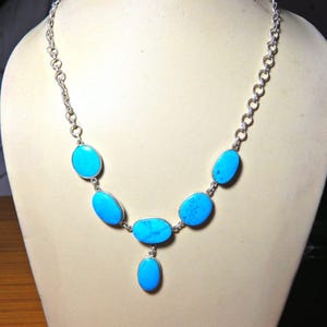 Natural Turquoise Necklace 925 Sterling Silver, Necklace Gift, Handmade Turquoise Necklace for girls & women