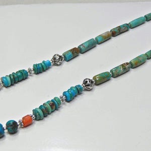 Natural Coral & Turquoise Gemstone Beaded Necklace in 925 Sterling Silver Natural Multi Gemstones Necklace Anniversary Gift handmade gift