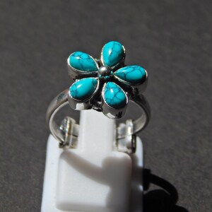 Turquoise Rings, 925 Sterling Silver Jewelry Ring With Gemstone Turquoise cabochon For Girls & Women Gift Rings