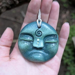 Nature Spirit Pendant - Handsculpted Affirmation Pendant - Clay Charm - One of a Kind Jewelry - Statement Necklace - Spiritual Sculpture