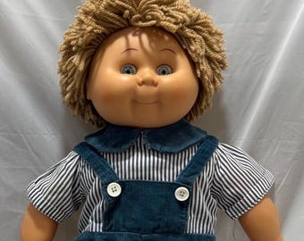 Muñeco David Craft Boy blanco vintage de los años 90 con pelo rubio de lana