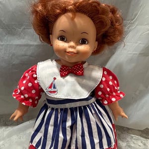 Vintage 1988 Vinyl White Red Hair Freckled Face Doll