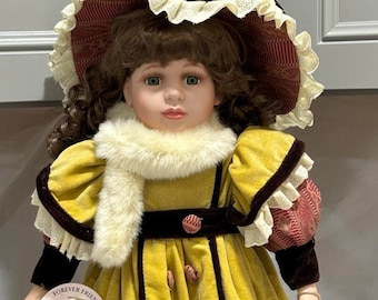 Vintage Pamela Collection White Porcelain Doll with Tag, 20 inches tall