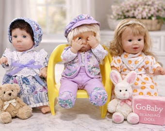 Vintage Gi-Go My Pals & Berenguer Bean Bag Dolls – Lot of 3