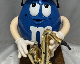 Vintage M&M Blue Playing Saxophone Candy Dispenser - Etsy