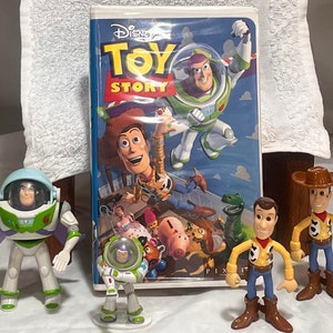 Lote de cintas VHS de figuras de Toy Story de Disney de 1998 de Woody y Buzz Lightyear