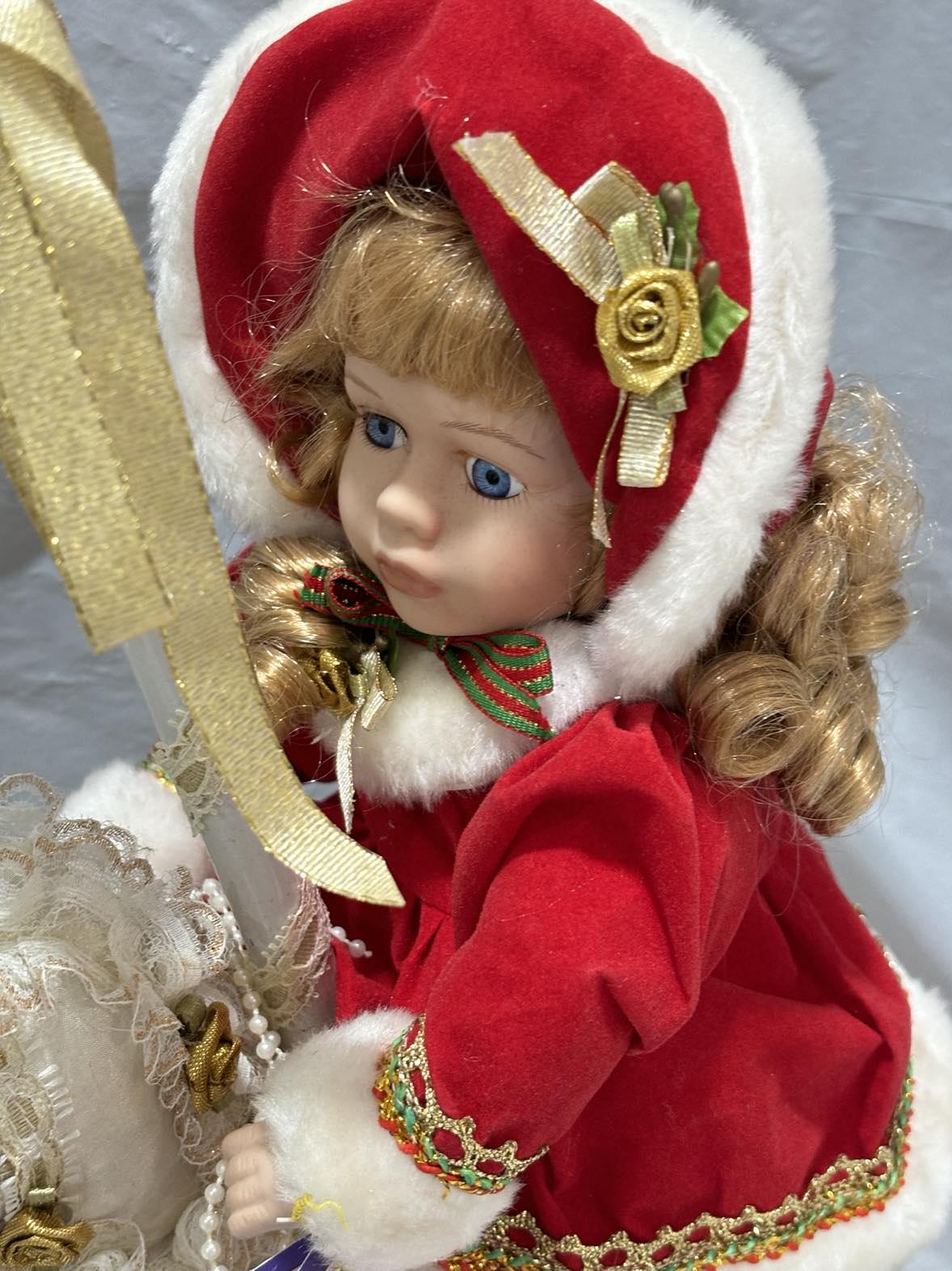 Vintage Leonardo Collection 'holly' Porcelain Doll on White