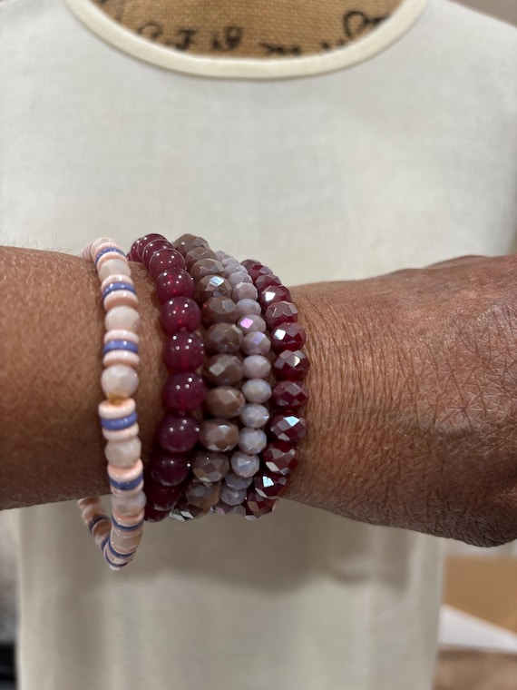 Mixed Beaded Stretch Stackable Bracelets Jewelry … - image 2