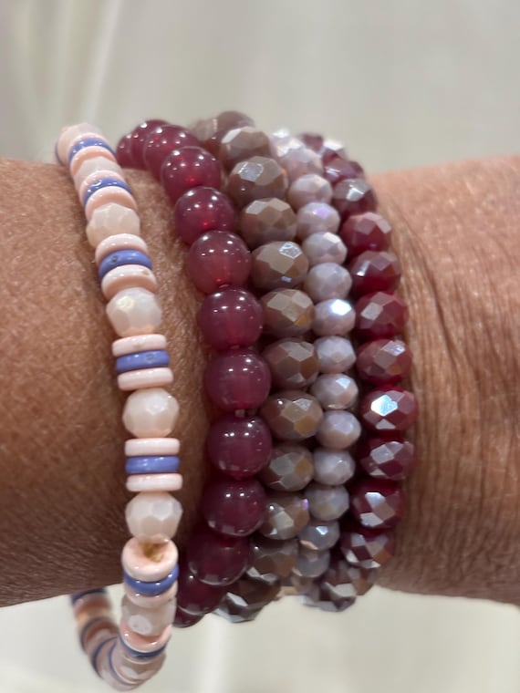 Mixed Beaded Stretch Stackable Bracelets Jewelry … - image 1
