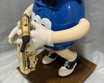 ヴィンテージ M&M ブルー 演奏サックス キャンディディスペンサー