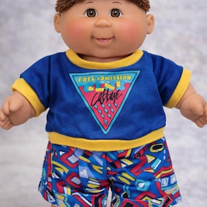Vintage Clothes 1990 Cabbage Patch Kids Outfit, Two-Piece Top & Shorts