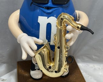Vintage M&M Blue Playing Saxophone Candy Dispenser - Etsy