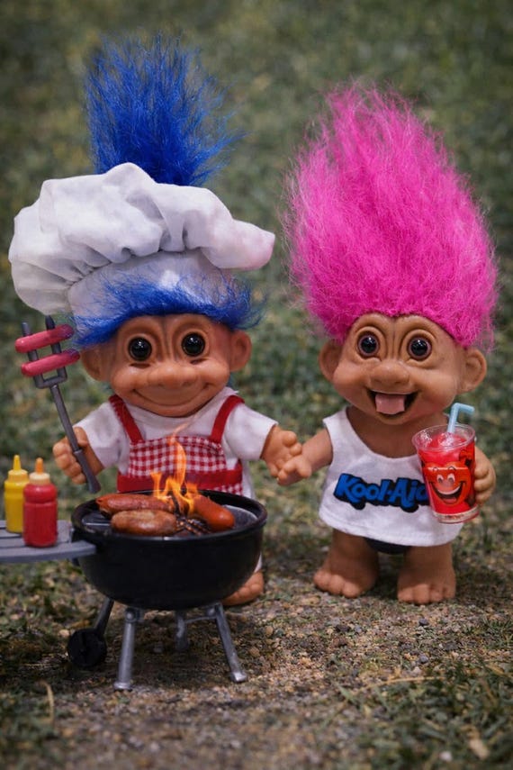 Vintage Russ Troll Lot: BBQ Chef & Kool-aid Shirt Troll - Etsy