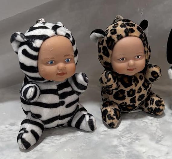 Vintage Keychain Mini Baby Doll Animals Plush - Lot of 4 - Etsy