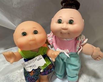 Vintage 1995 Mini Baby Cabbage Patch Kids 1995 Plastikfiguren 2 Stück