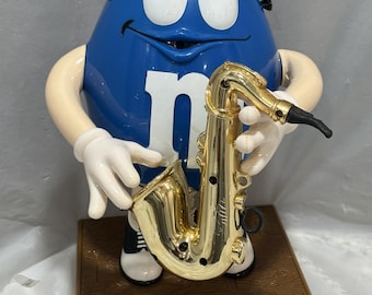 Vintage M&M Blue Playing Saxophone Candy Dispenser - Etsy