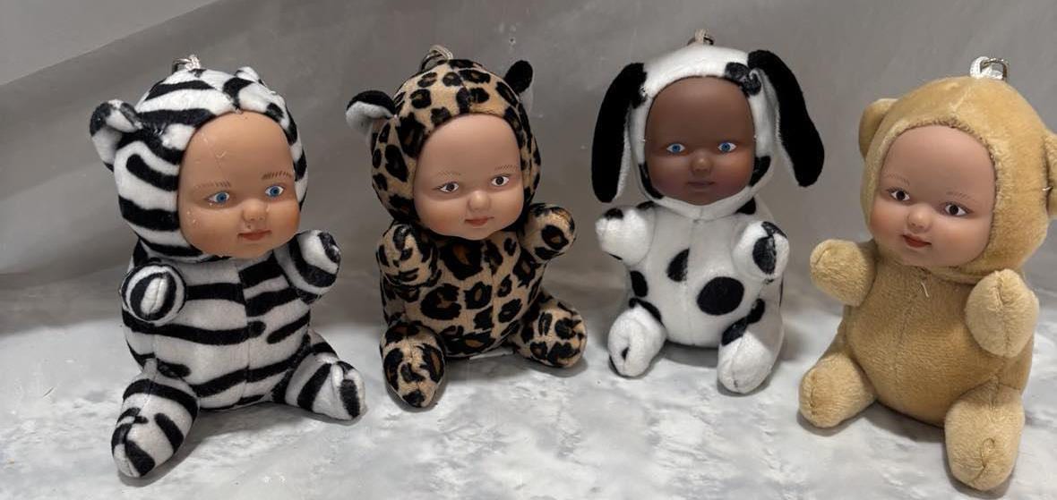 Vintage Keychain Mini Baby Doll Animals Plush - Lot of 4 - Etsy