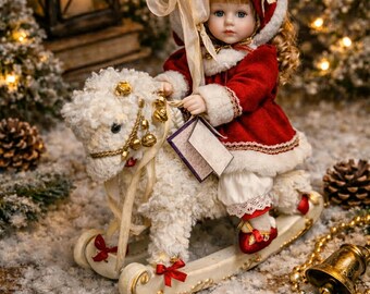 Vintage Leonardo Collection 'holly' Porcelain Doll on White