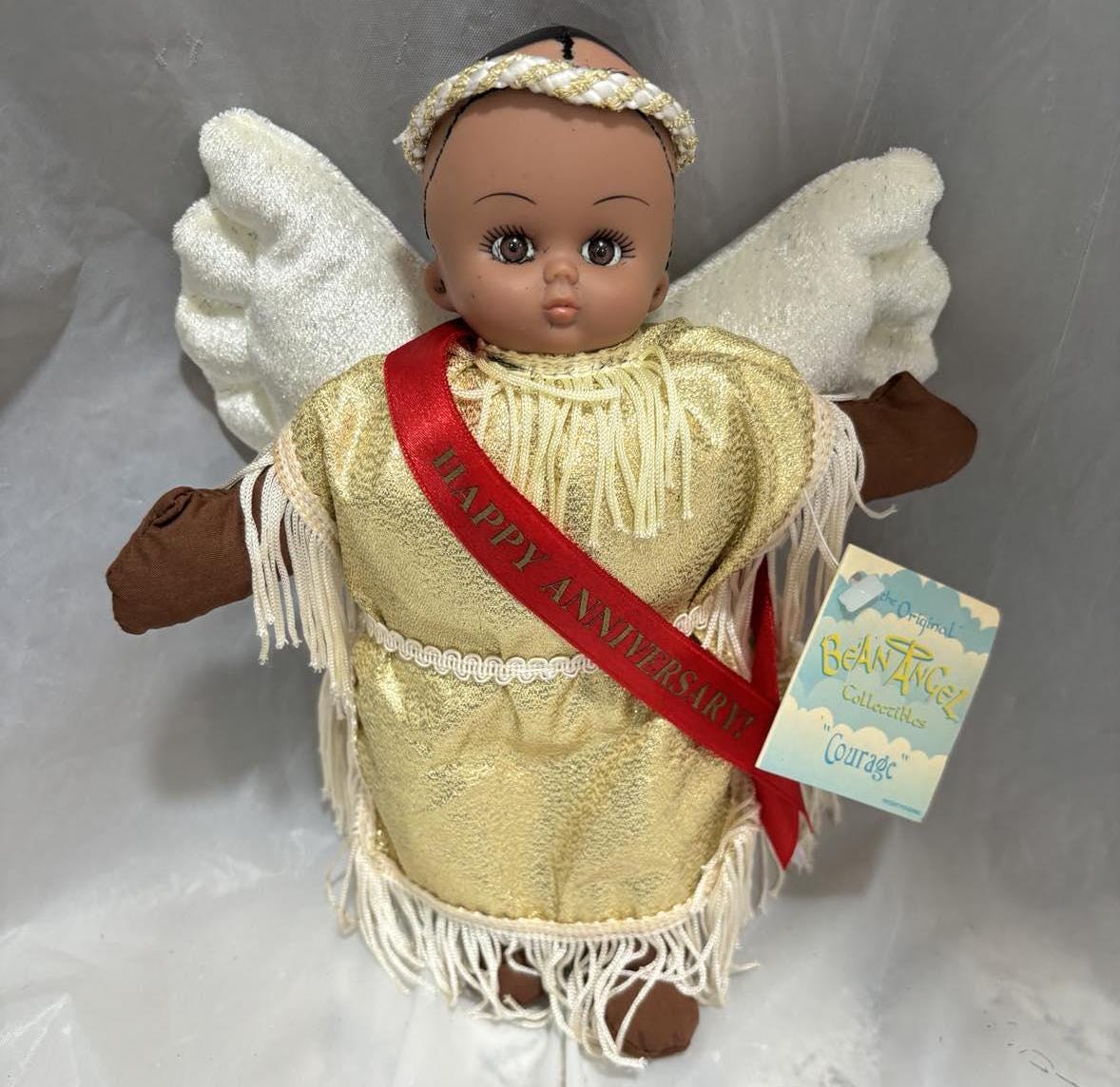 Vintage Black Bean Angel With Happy Anniversary Sash - Etsy