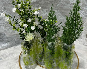 Handmade Pine Trees Winter Forest Scenery Drinking Glasses Arrangement
