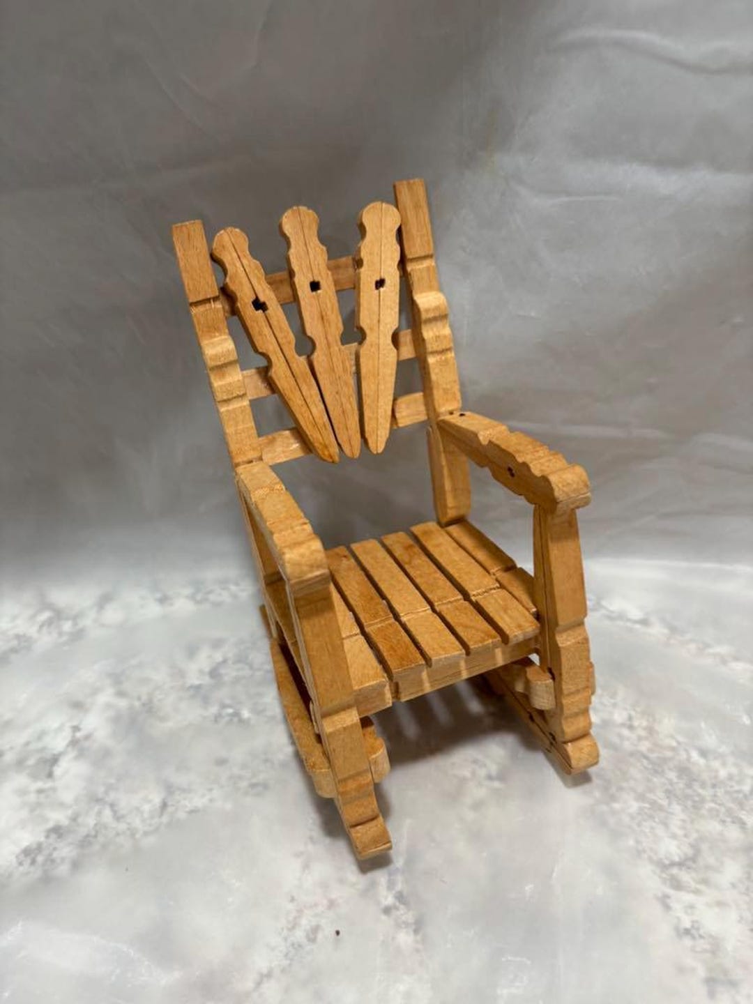 Vintage 1997 Handmade Wooden Cloth Pins Chair - Etsy
