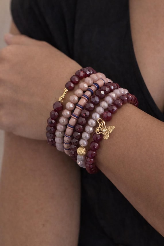 Mixed Beaded Stretch Stackable Bracelets Jewelry … - image 3