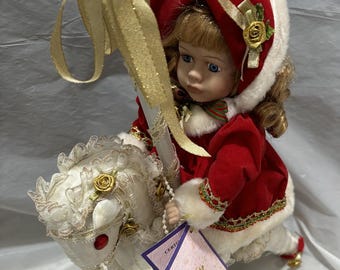 Vintage Leonardo Collection 'holly' Porcelain Doll on White