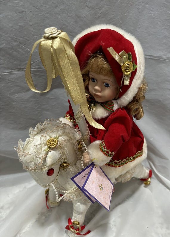 Vintage Leonardo Collection 'holly' Porcelain Doll on White