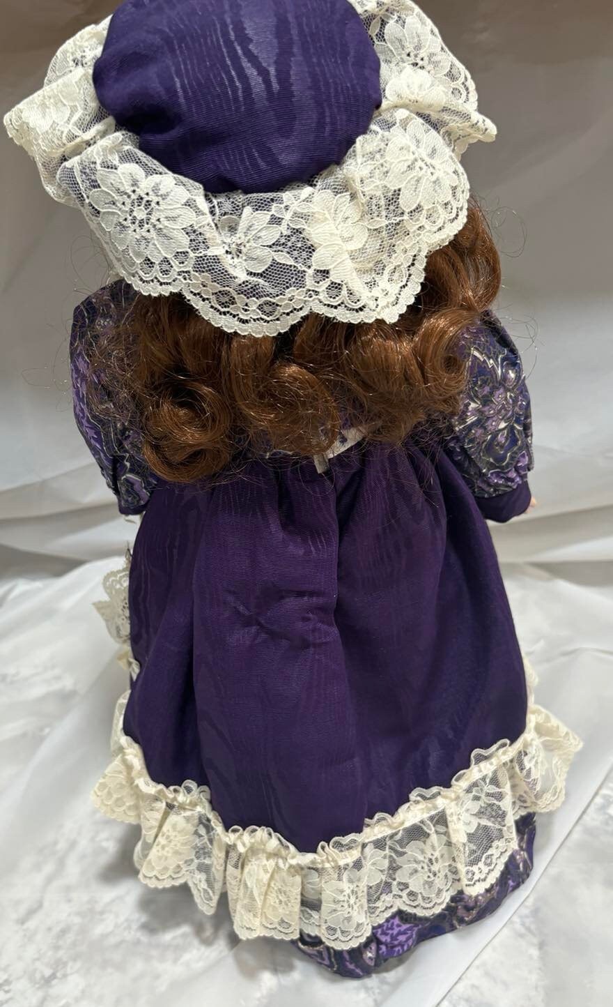 porcelain doll purple dress Vintage Victorian Garden Porcelain Doll 377903 Purple Dress 17" New in Box  LOOK!