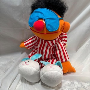 Vintage 1996 Tyco Sesame Street Sing Sleep and Snore Ernie Plush Doll