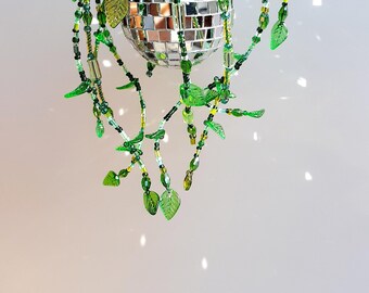 Disco ball beaded forever plant, hanging bead and crystal plant in a mirrored disco ball planter, fun gift for her, unique Mother's Day gift