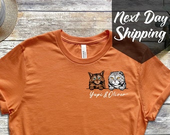 Aangepaste kat shirt, gepersonaliseerde kat shirt, kat liefhebbers shirt, cadeau voor moeder, cadeau voor papa, beste vaderdagcadeau, vaderdagcadeau shirt