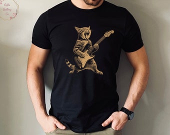 Funny Cat Playing Guitar Electric, Rock Cat Playing Guitar Shirt, Perfect for Cat Lovers and Rock Lovers Alike, Funny Shirt, Y2k