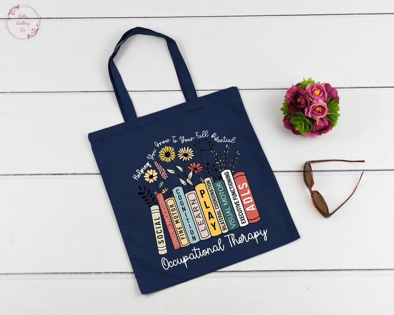 Occupational Therapy Tote Bag, OT Helping You Grow Your Own Way, Occupational Therapist Bag, Pediatric Occupational Therapist, OT Gift afbeelding 2