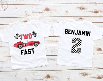 Two Fast Race Car Shirt, Racing T-Shirt, Racecar Birthday Shirt, Birthday Boy Sweater, Racing Shirt, Custom Race Car, Personalized Birthday