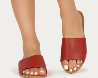 Brown Flat Slide On Sandal