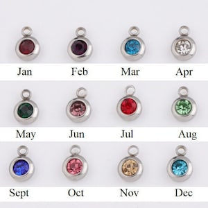 ADD-ON ONLY - Birthstone Charm Birthstone Pendant Colored Stone Charm Tiny Birthstone Charms Keychain Charms Necklace Charms