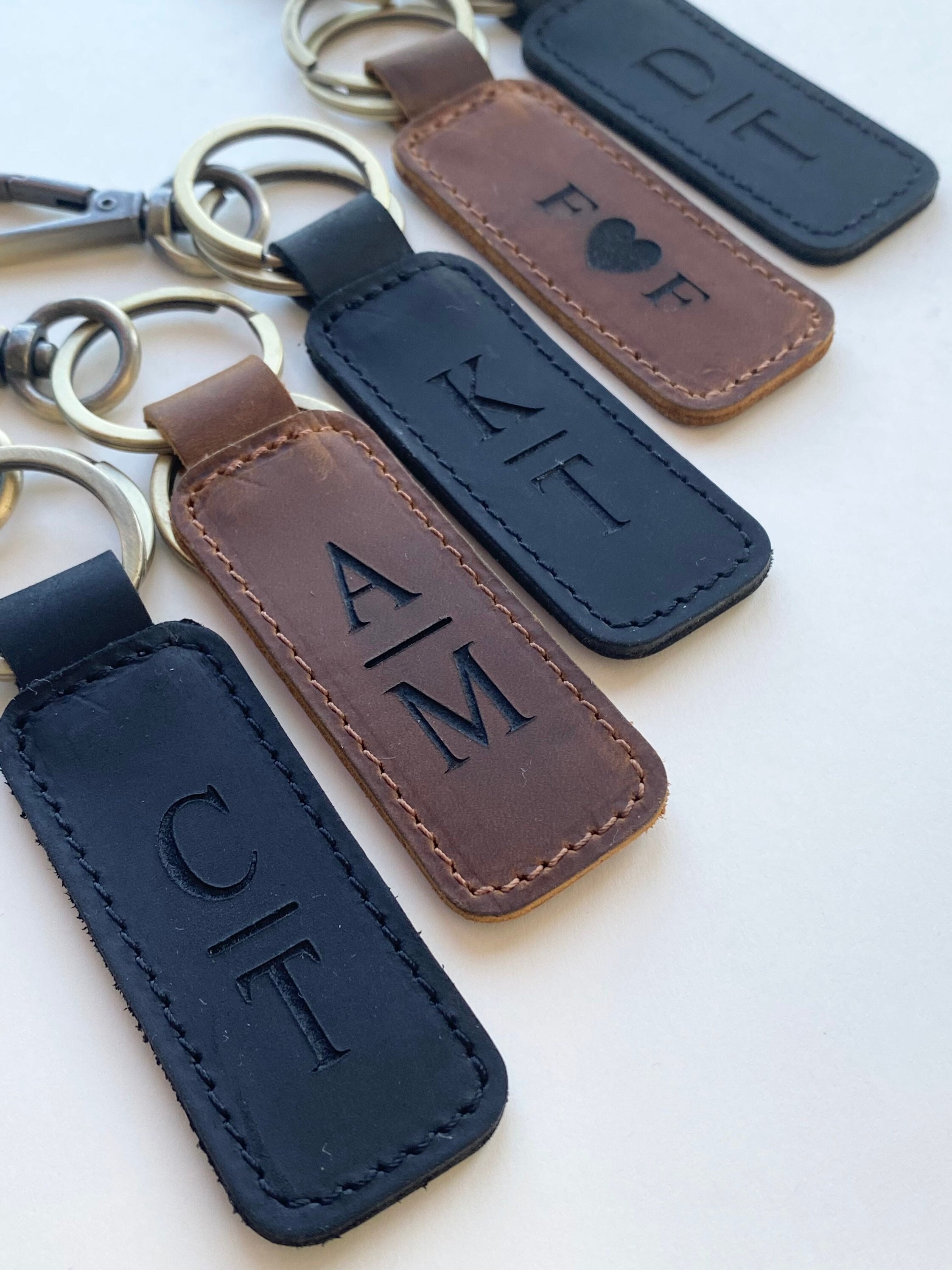 Personalized Leather Keychain Customized Leather Keychain Etsy Canada