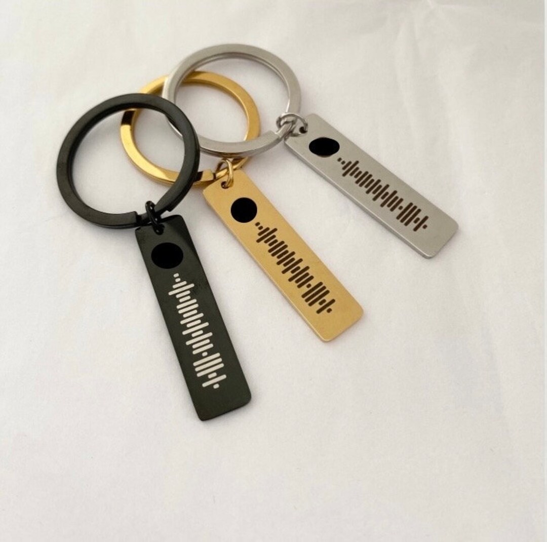 Personalized Music Code Song Keychain Music Song Code Engraved Keychain ...