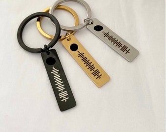 Personalized Music Code Song Keychain Music Song Code Engraved Keychain Engraved Key Chain Customized Gift for Her Him Personalized Gifts