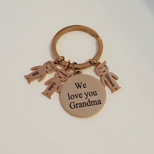 Family Keychain Children Keychain Personalized Keychain Handmade Engraved Keychain Customized Gift for Mom Gift for Dad Gift for Grandma