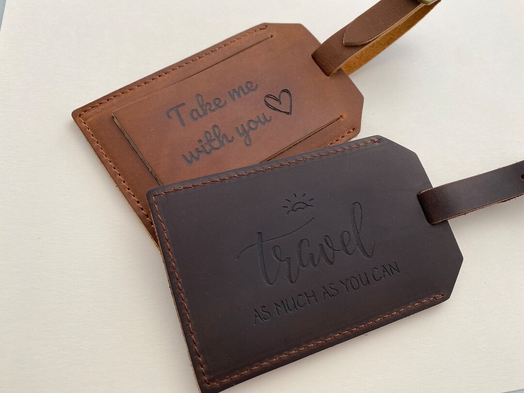 Tanned Genune Leather Luggage Tag - Personalzed | Leather Luggage
