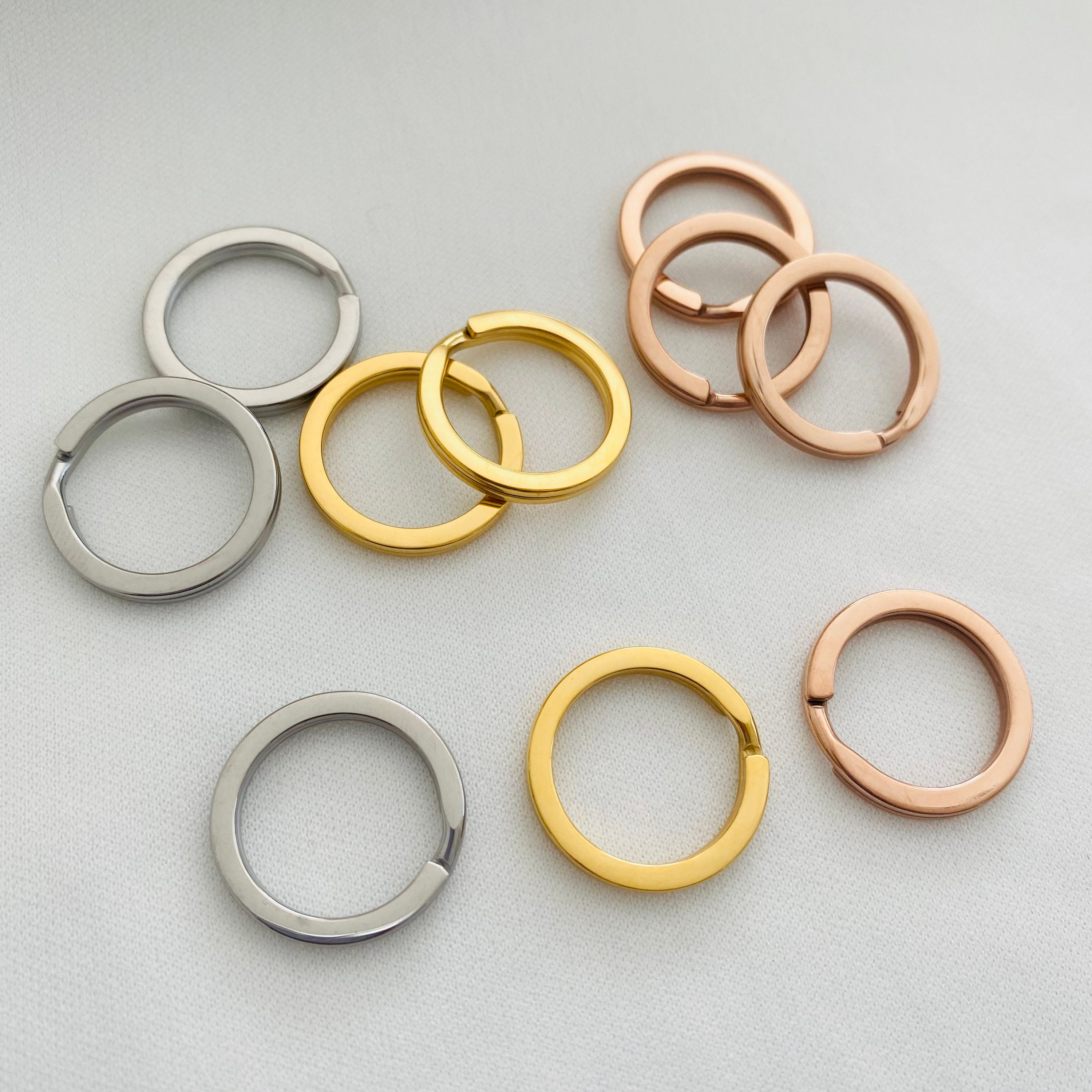 100 Pack - 9/16 Key Rings - Dark Black Color - 15mm Split Key Ring -  Strong Key Chain Key Fob Ring - 9/16 Inch 15 mm - USA Seller