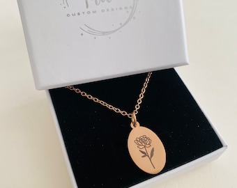 Naissance mois fleur collier fleur pendentif collier cadeau personnalisé bijoux faits à la main cadeau pour maman cadeau pour grand-mère fête des mères cadeau