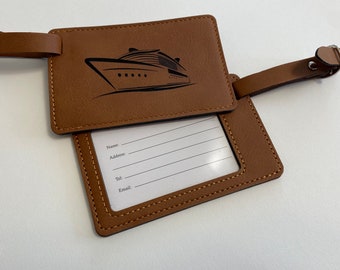 Personalized Leatherette Luggage Tags Engraved Baggage Tags Personalized Faux Leather Luggage Tags Wedding Favors Customized Gifts