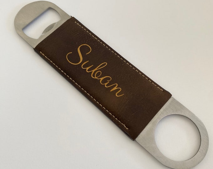 Leatherette Paddle Bottle Opener Personalized Custom Bottle Opener Groomsman Best Man Gifts For Dad Bachelor Party Gifts