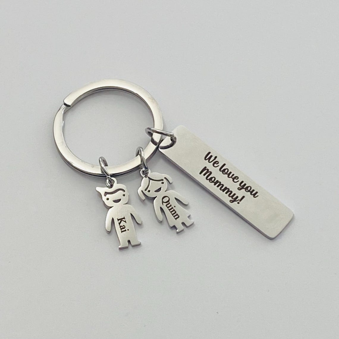 Family Children Keychain Personalized Handmade Engraved Keychain ...